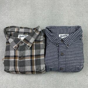 Lot Of 2 Duluth Trading Flannel Shirt Men 3XL Tall Striped Plaid Rugged Workwear